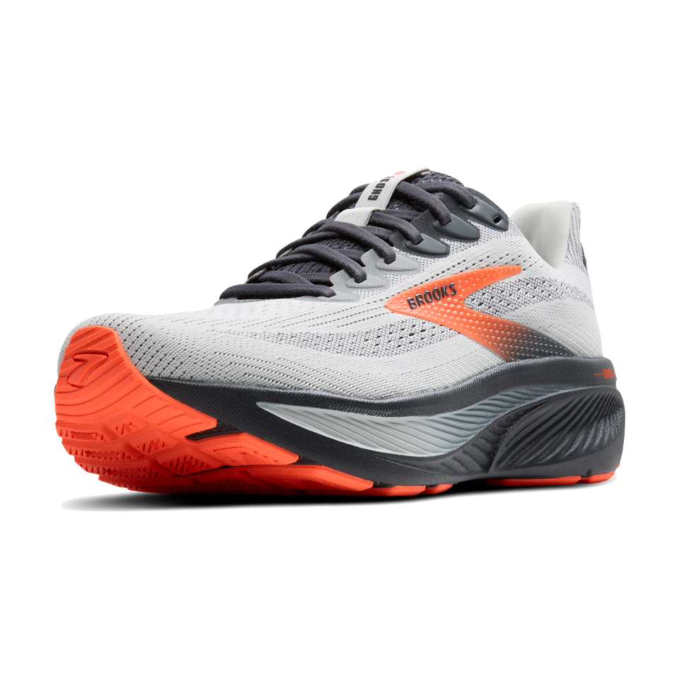 Brooks Men's Ghost 17 2E Width Oyster Mushroom/Orange/Ebony