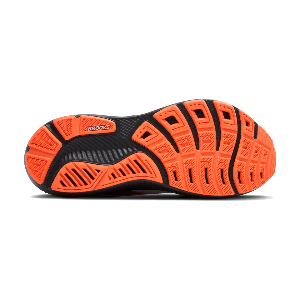 Brooks Men's Ghost 17 D Width Oyster Mushroom/Orange/Ebony