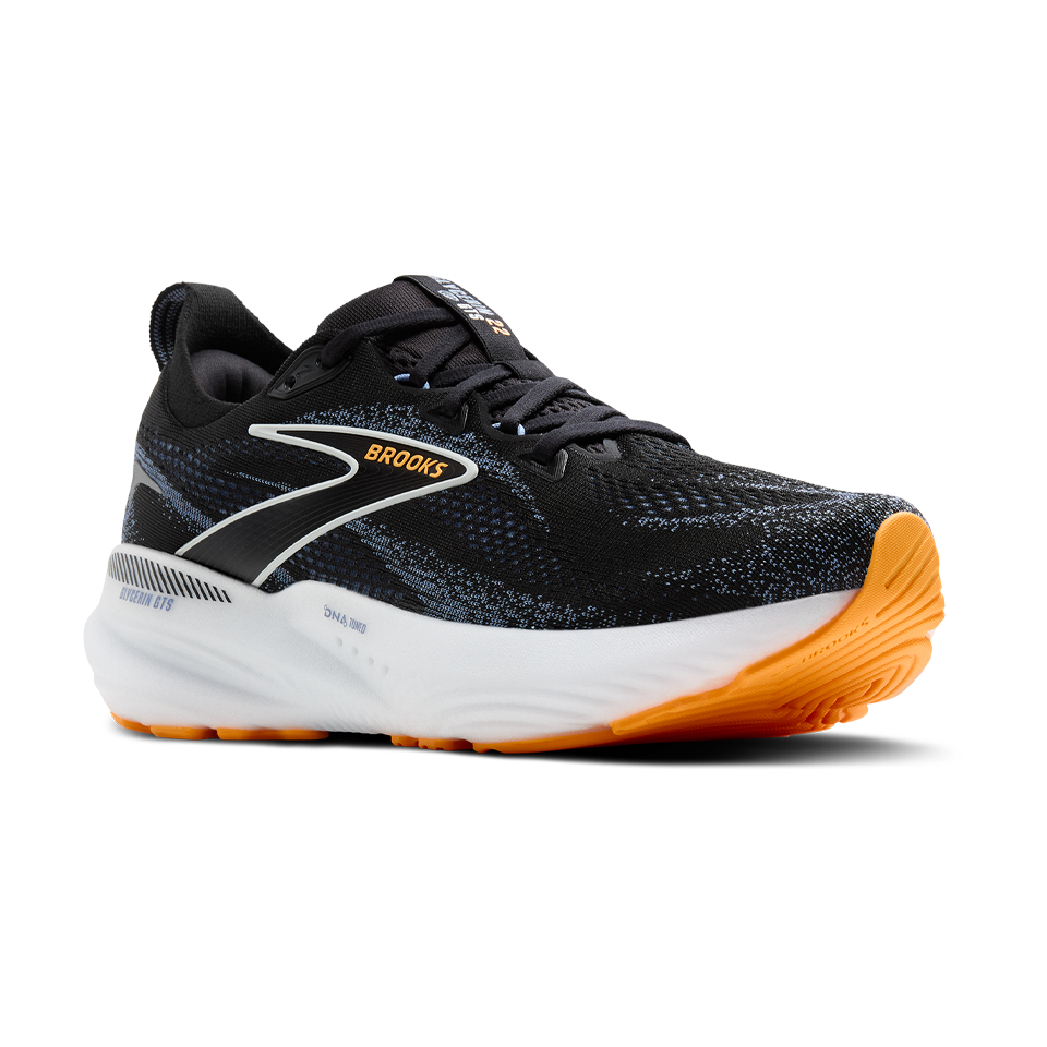 Brooks Men's Glycerin GTS 22 2E Width Black/Country Blue/Orange Pop