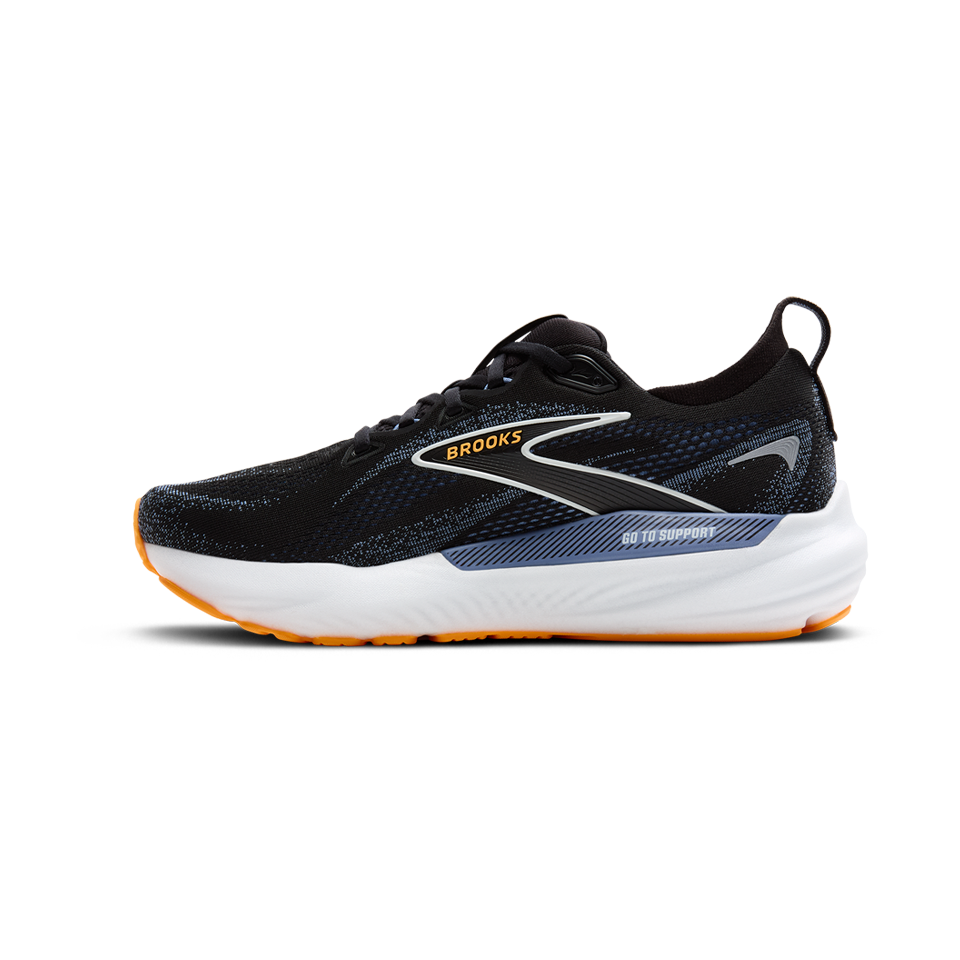 Brooks Men's Glycerin GTS 22 2E Width Black/Country Blue/Orange Pop