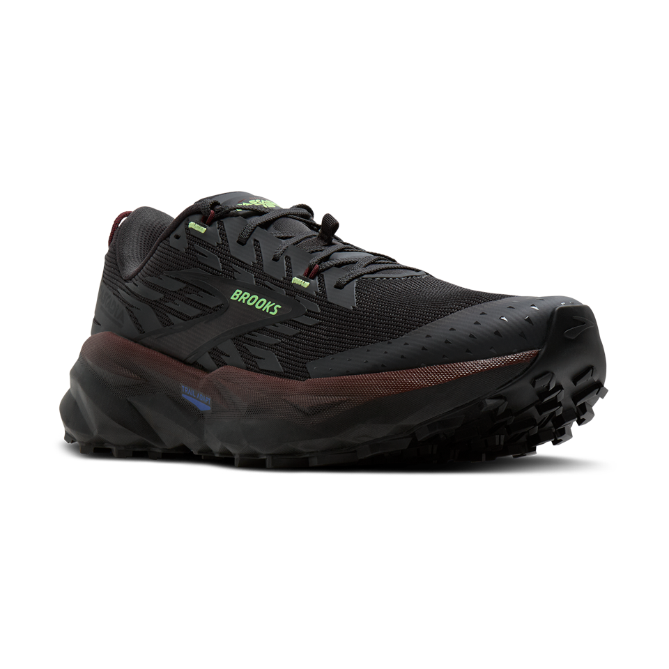 Brooks Men's Cascadia 19 Phantom/Rum Raisin/Green