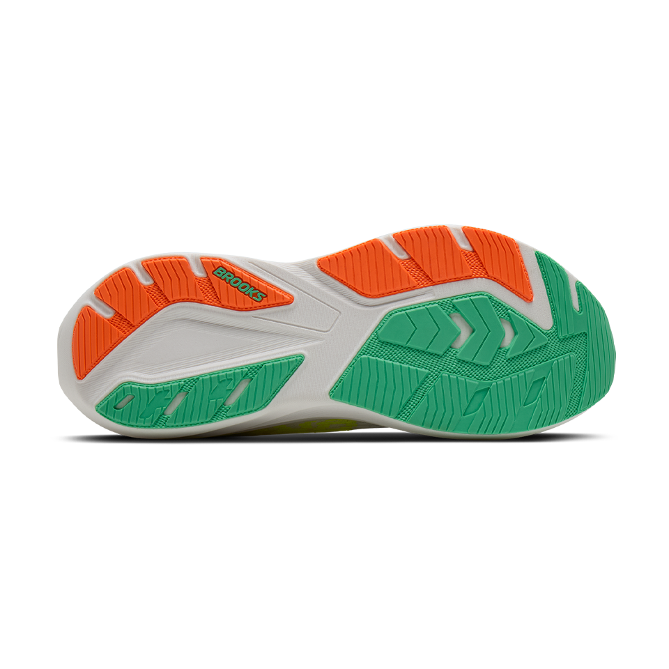 Brooks Men's Ghost Amp White/Paradise Green/Nightlife