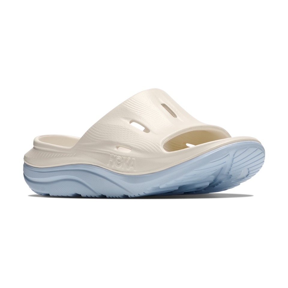 HOKA All Gender ORA Slide 3 Alabaster/Ambient Blue