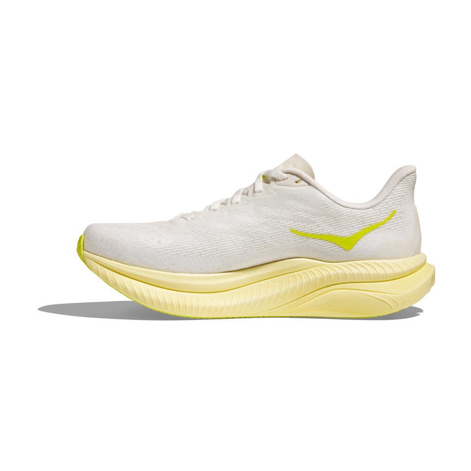 HOKA Women's Mach 6 White/Neon Hoka Citrus