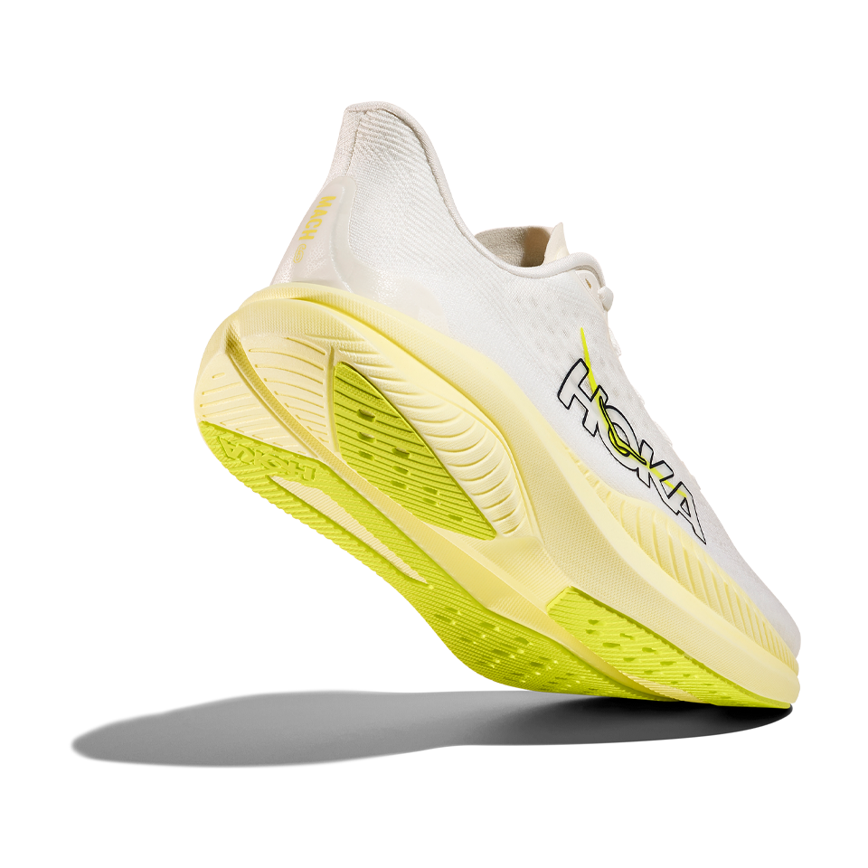 HOKA Women's Mach 6 White/Neon Hoka Citrus