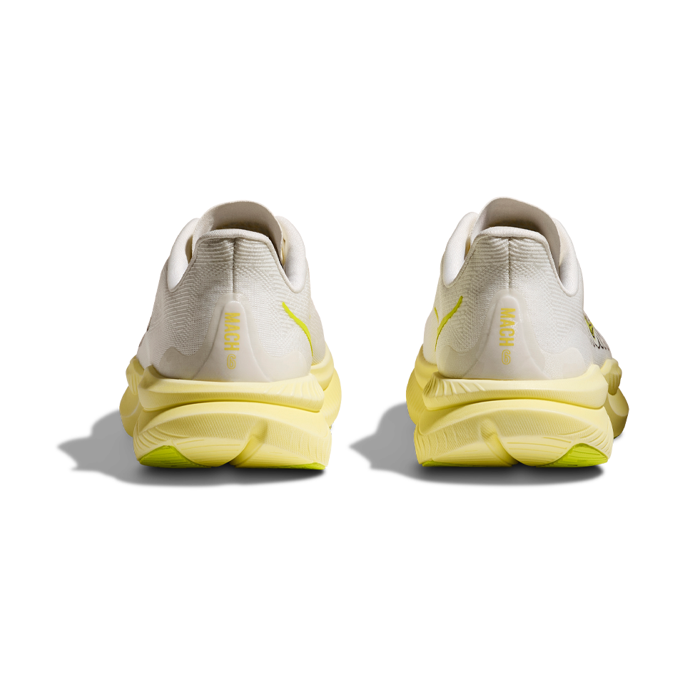 HOKA Women's Mach 6 White/Neon Hoka Citrus