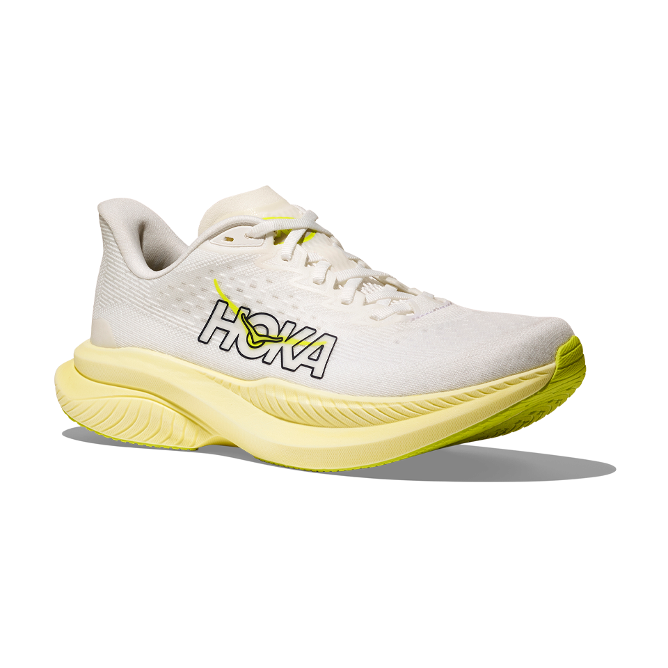HOKA Women's Mach 6 White/Neon Hoka Citrus