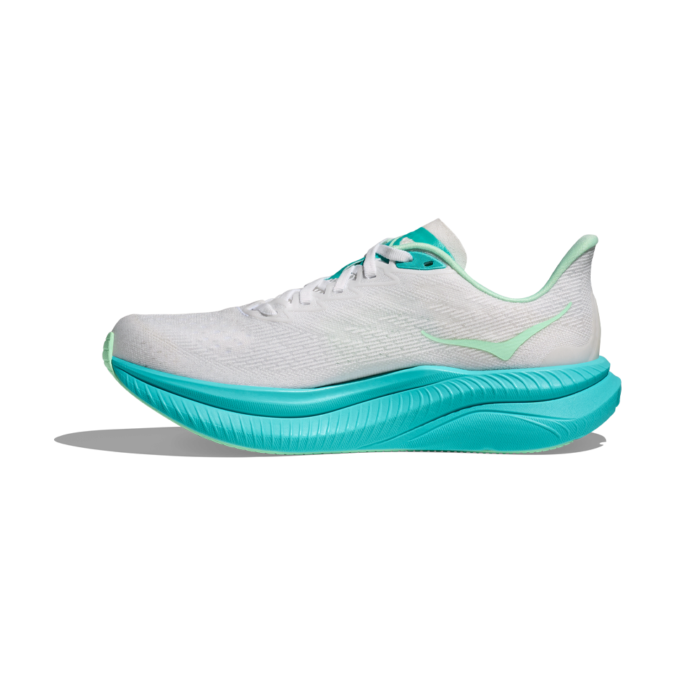 HOKA Women's Mach 6 White/Cielo Blue