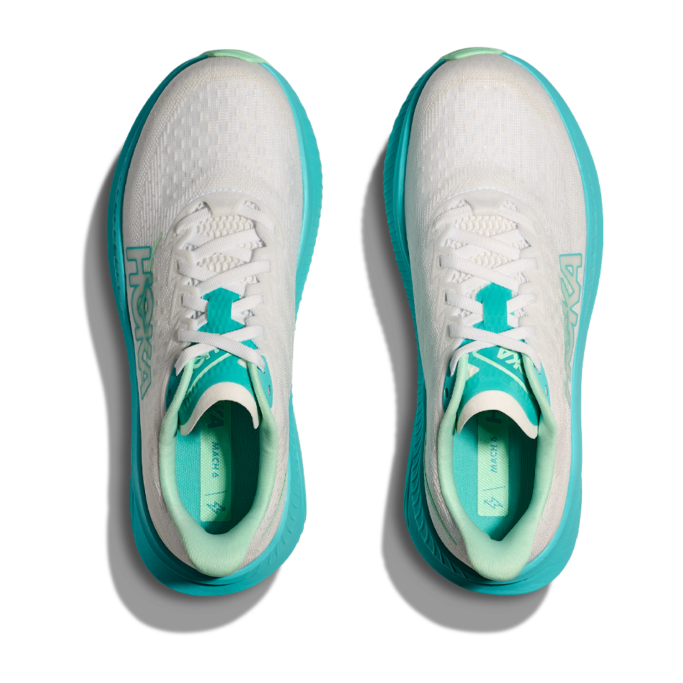 HOKA Women's Mach 6 White/Cielo Blue