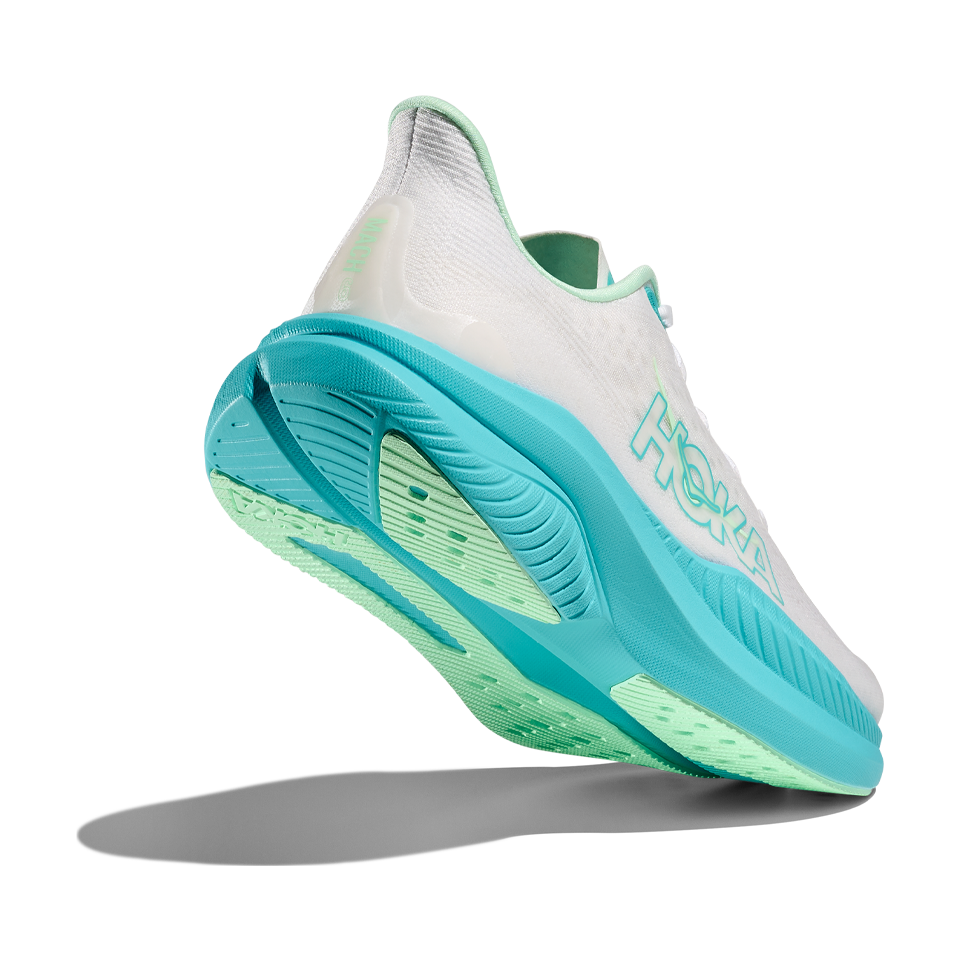 HOKA Women's Mach 6 White/Cielo Blue