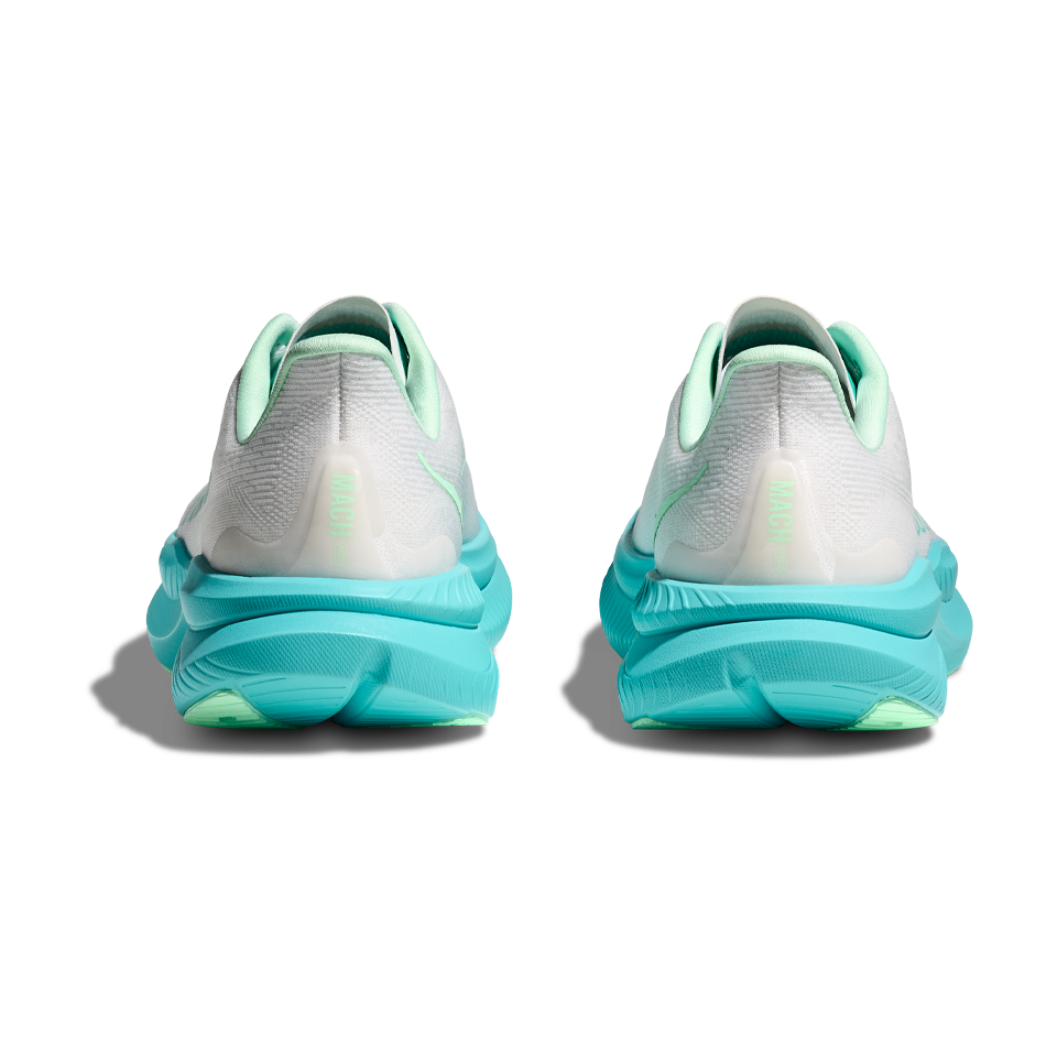 HOKA Women's Mach 6 White/Cielo Blue
