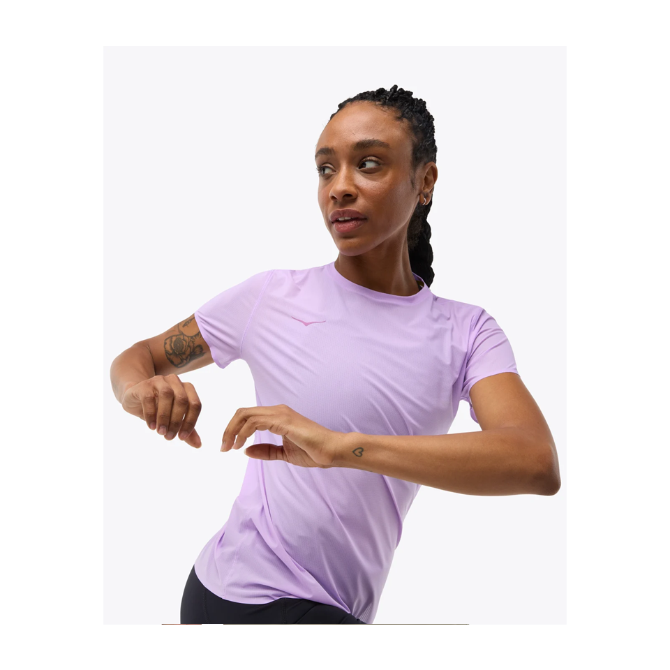 HOKA Women's Airolite Run Short Sleeve Aster Flower