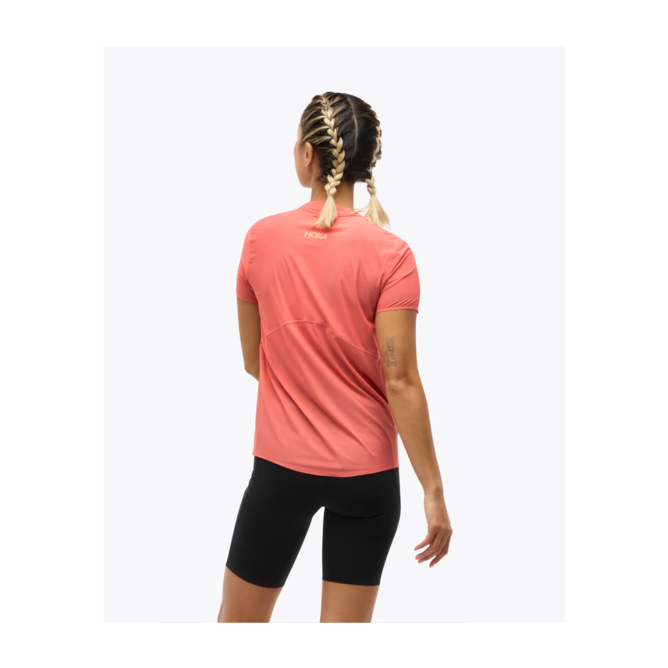 HOKA Women's Airolite Run Short Sleeve Grapefruit