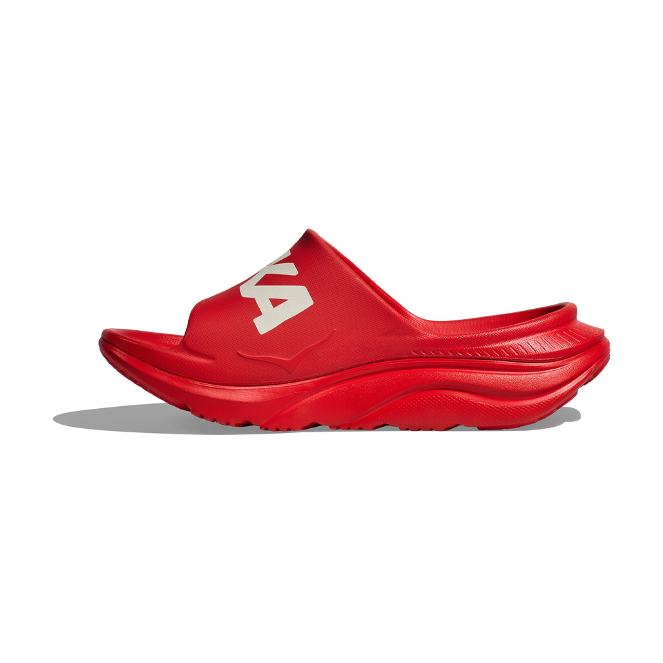 HOKA All Gender Ora Athletic Slide Vermillion/White