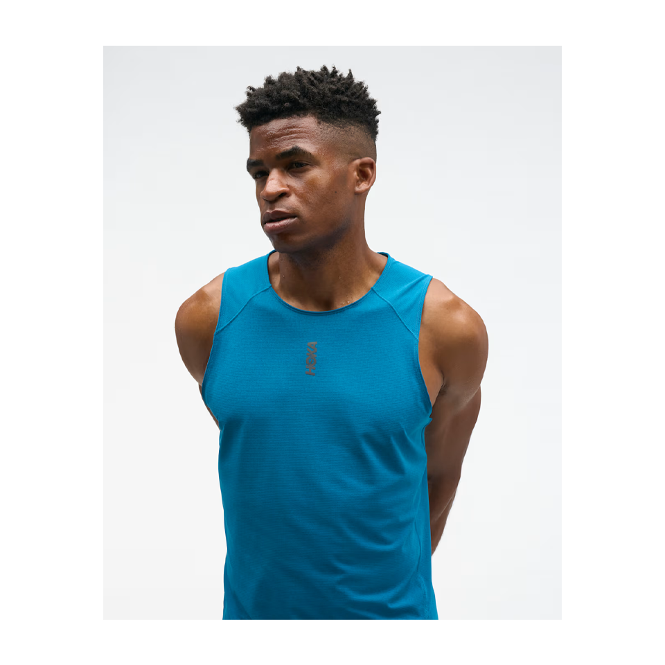 HOKA Men's EveryRun Tank Night Glow Blue