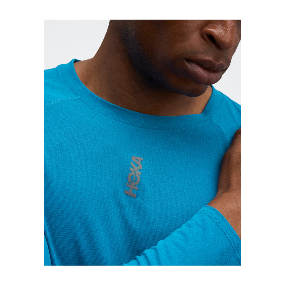 HOKA Men's EveryRun Long Sleeve Night Glow Blue