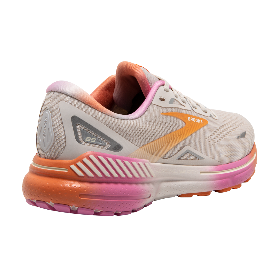 Brooks Women's Adrenaline GTS 23 B Width Sand/Sunset/Fuchsia