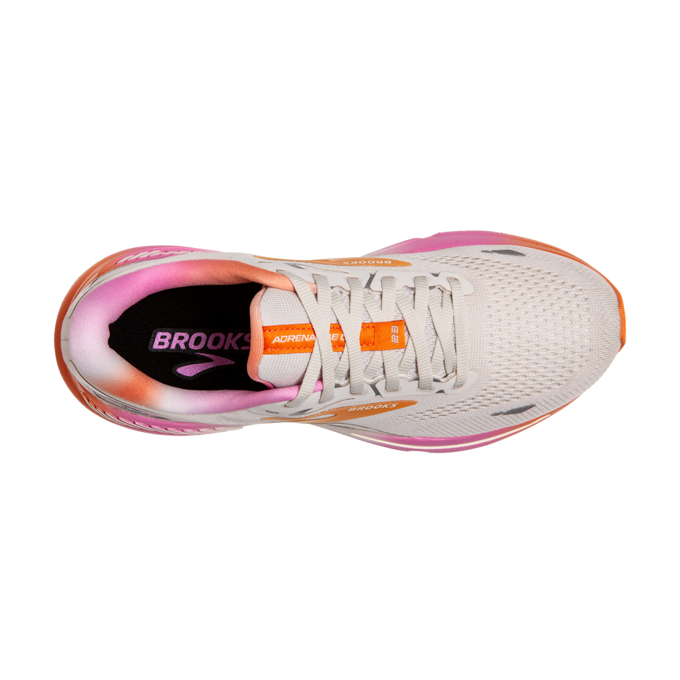 Brooks Women's Adrenaline GTS 23 B Width Sand/Sunset/Fuchsia