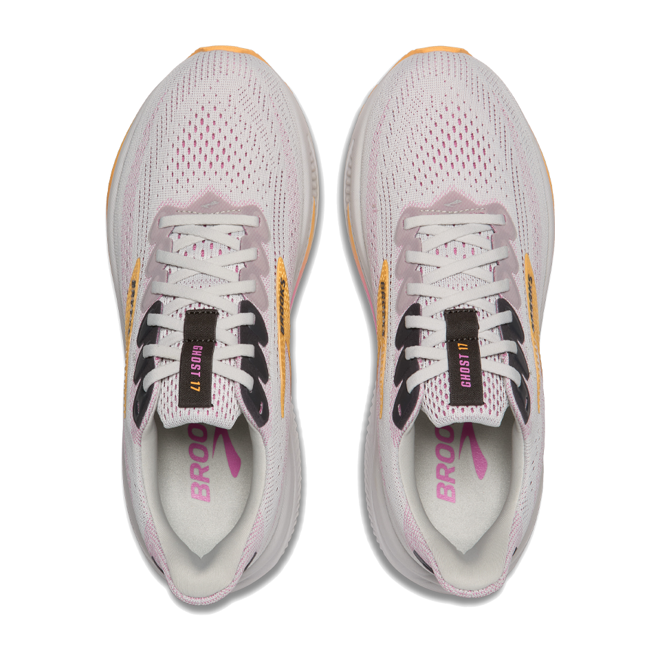 Brooks Women's Ghost 17 B Width Oyster/Apricot/Pink