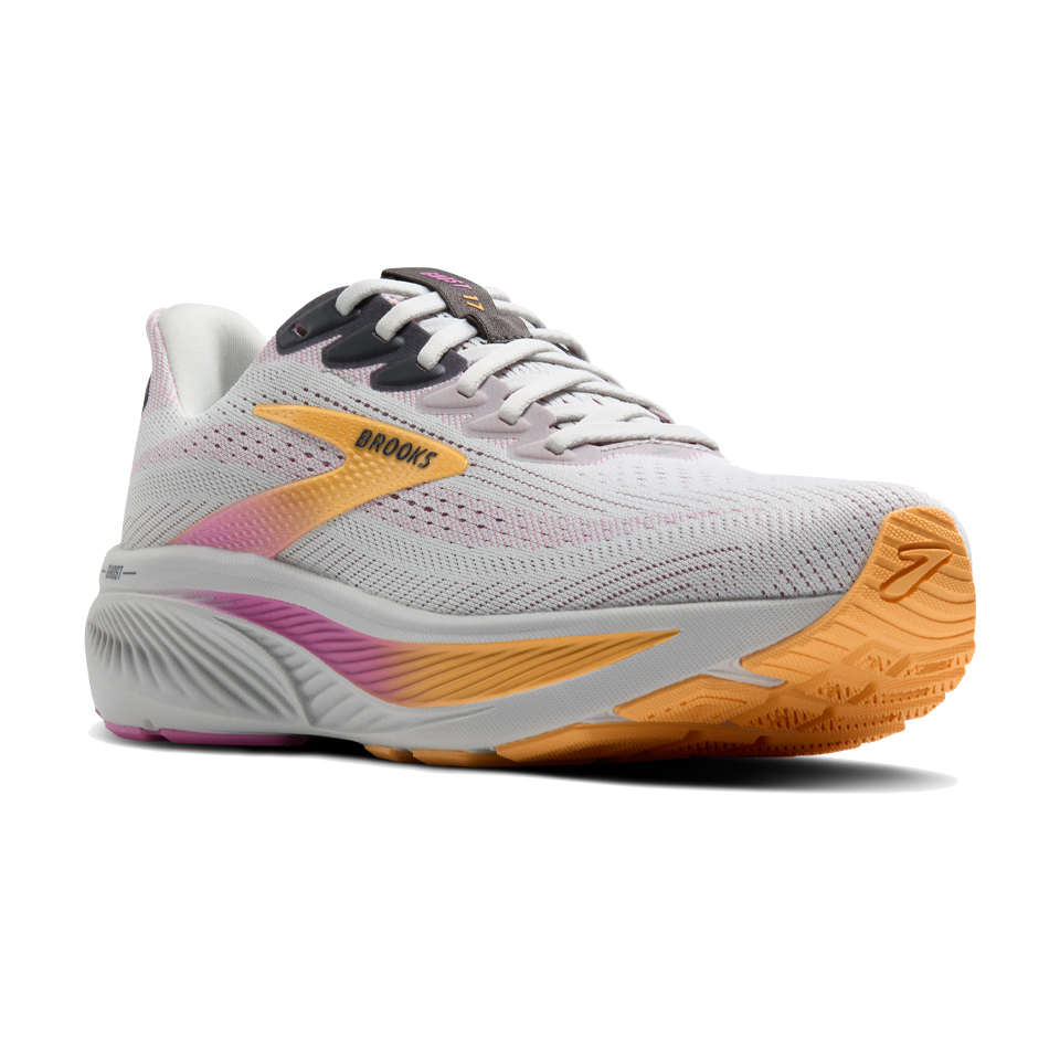 Brooks Women's Ghost 17 D Width Oyster/Apricot/Pink