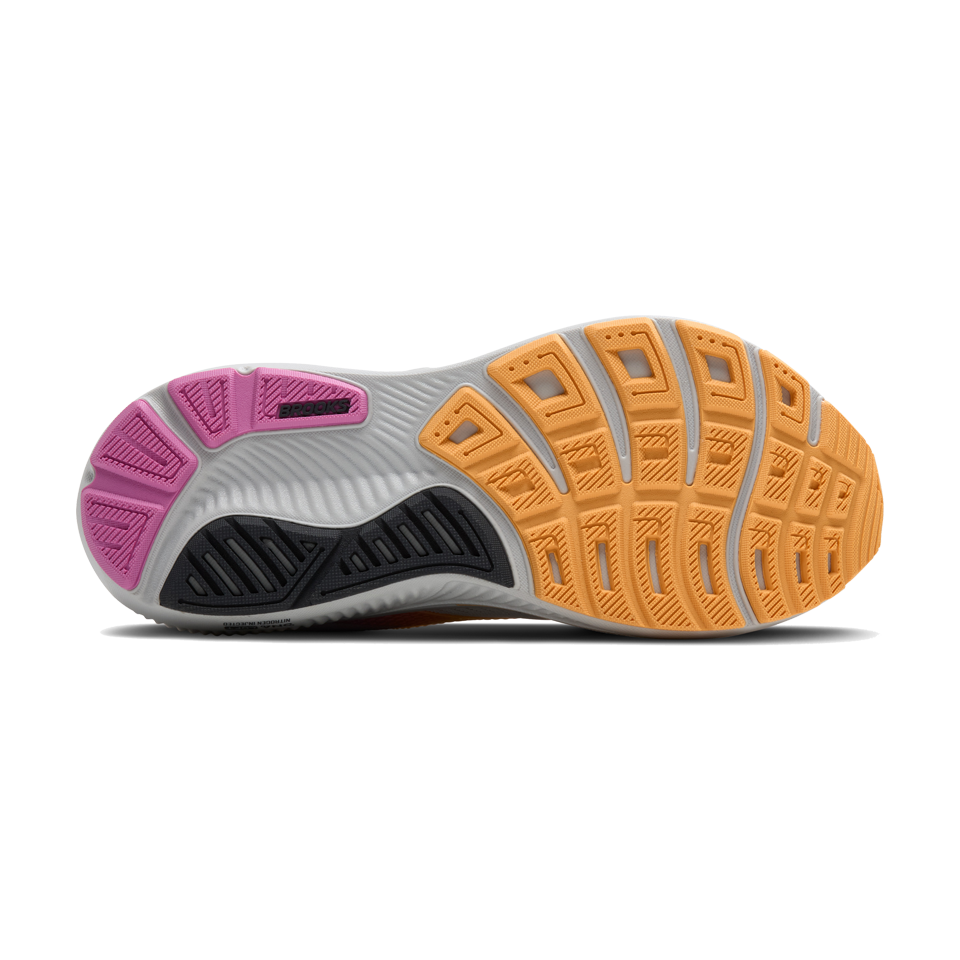 Brooks Women's Ghost 17 D Width Oyster/Apricot/Pink