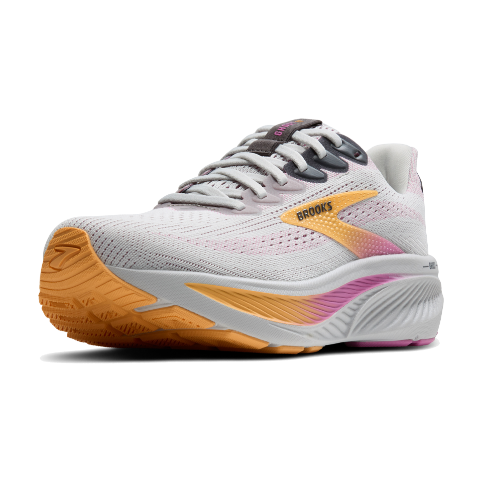Brooks Women's Ghost 17 D Width Oyster/Apricot/Pink