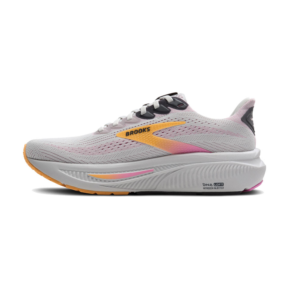 Brooks Women's Ghost 17 B Width Oyster/Apricot/Pink