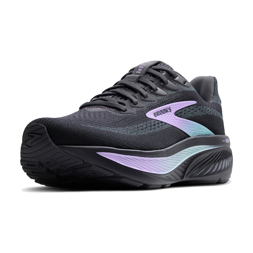 Brooks Women's Ghost 17 B Width Grey/Clearwater/Purple
