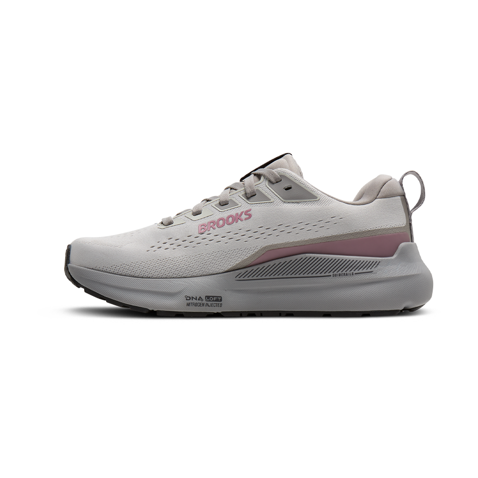 Brooks Women's Ariel GTS 26 D Width Oyster Mushroom/Alloy/Pink