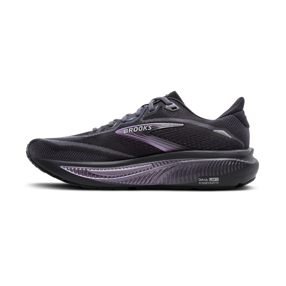 Brooks Women's Ghost 18 D Width Ebony/Folkstone/Metallic
