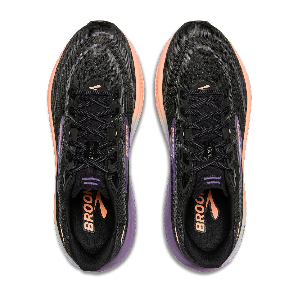 Brooks Women's Ghost 18 B Width Black/Mulled Grape/Peach