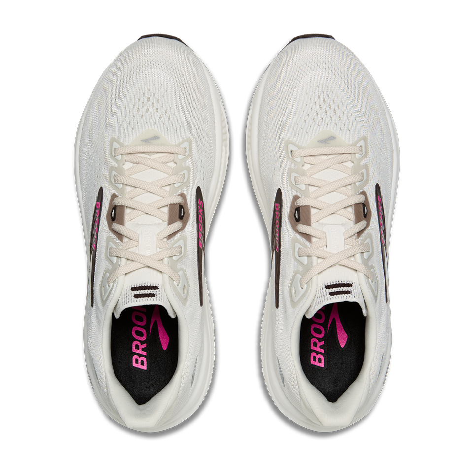 Brooks Women's Ghost 18 B Width Coconut/Coffee/Fuchsia