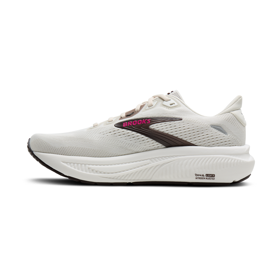 Brooks Women's Ghost 18 B Width Coconut/Coffee/Fuchsia