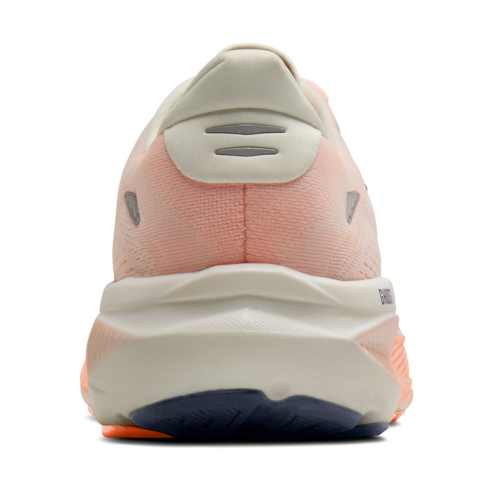 Brooks Women's Ghost 18 B Width Star White/Cyber Peach/Grey