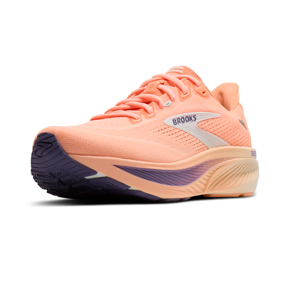 Brooks Women's Ghost 18 B Width Peach/Grape/Coconut