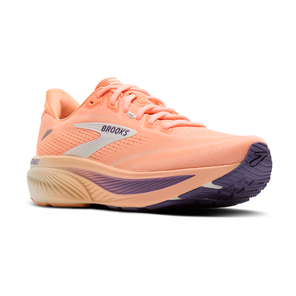 Brooks Women's Ghost 18 B Width Peach/Grape/Coconut