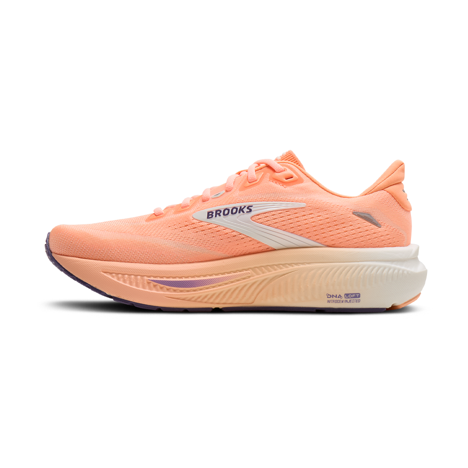 Brooks Women's Ghost 18 B Width Peach/Grape/Coconut