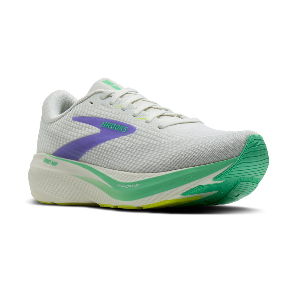 Brooks Women's Ghost Amp Grey/Grey/Paradise Green