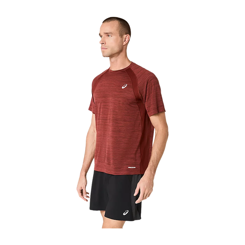 ASICS Men's ROAD SS Top Singed Red