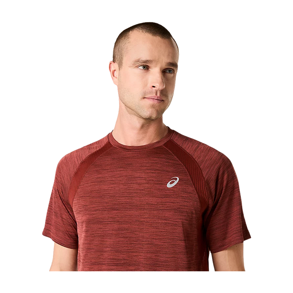 ASICS Men's ROAD SS Top Singed Red