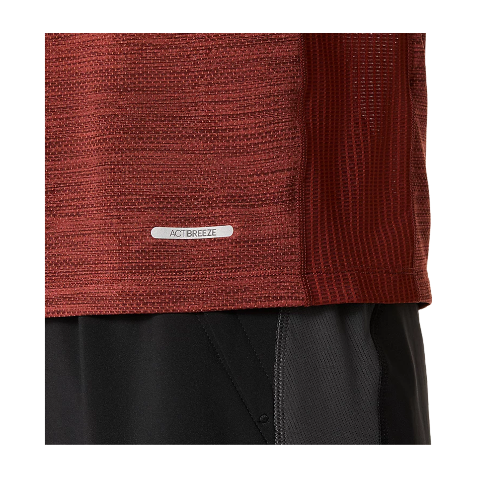 ASICS Men's ROAD SS Top Singed Red