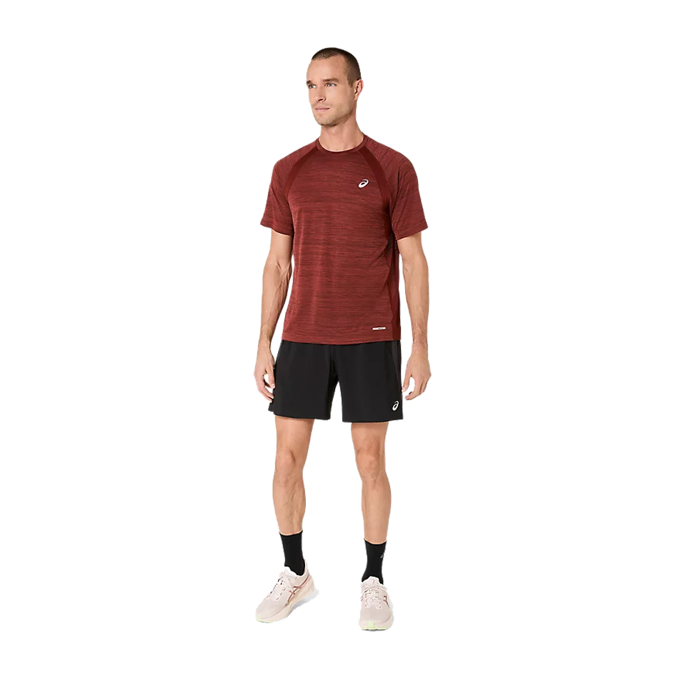 ASICS Men's ROAD SS Top Singed Red