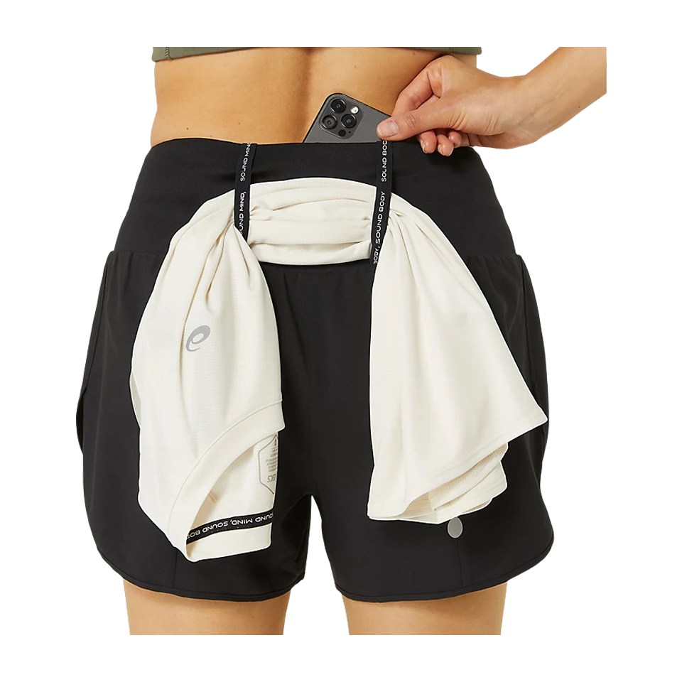 ASICS Women's ROAD 3.5" Short Performance Black