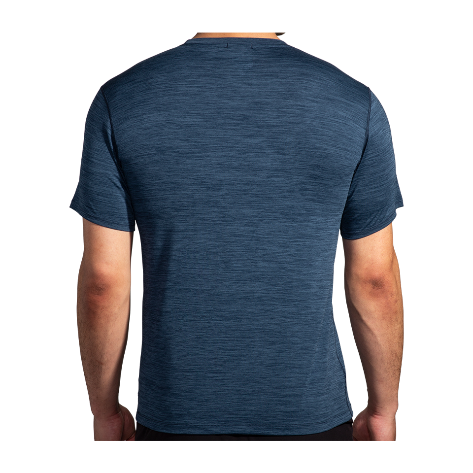 Brooks Men's Luxe Short Sleeve Heather Blue Slate