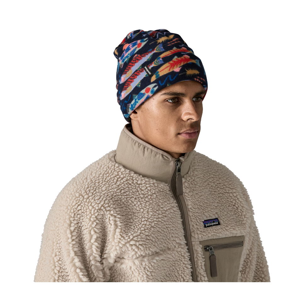 Patagonia Micro D Fleece Beanie Salmon Energy: New Navy