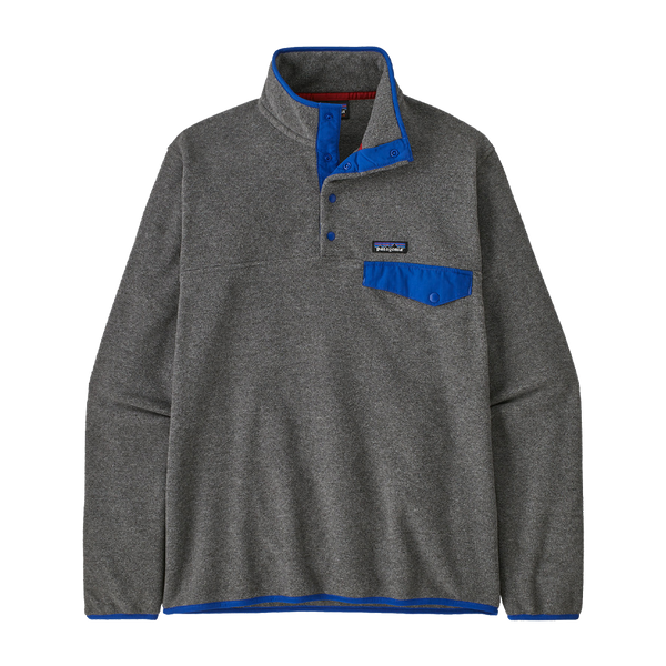 Patagonia Men's Lightweight Synchilla Snap-T Pullover Nickel w/Passage Blue