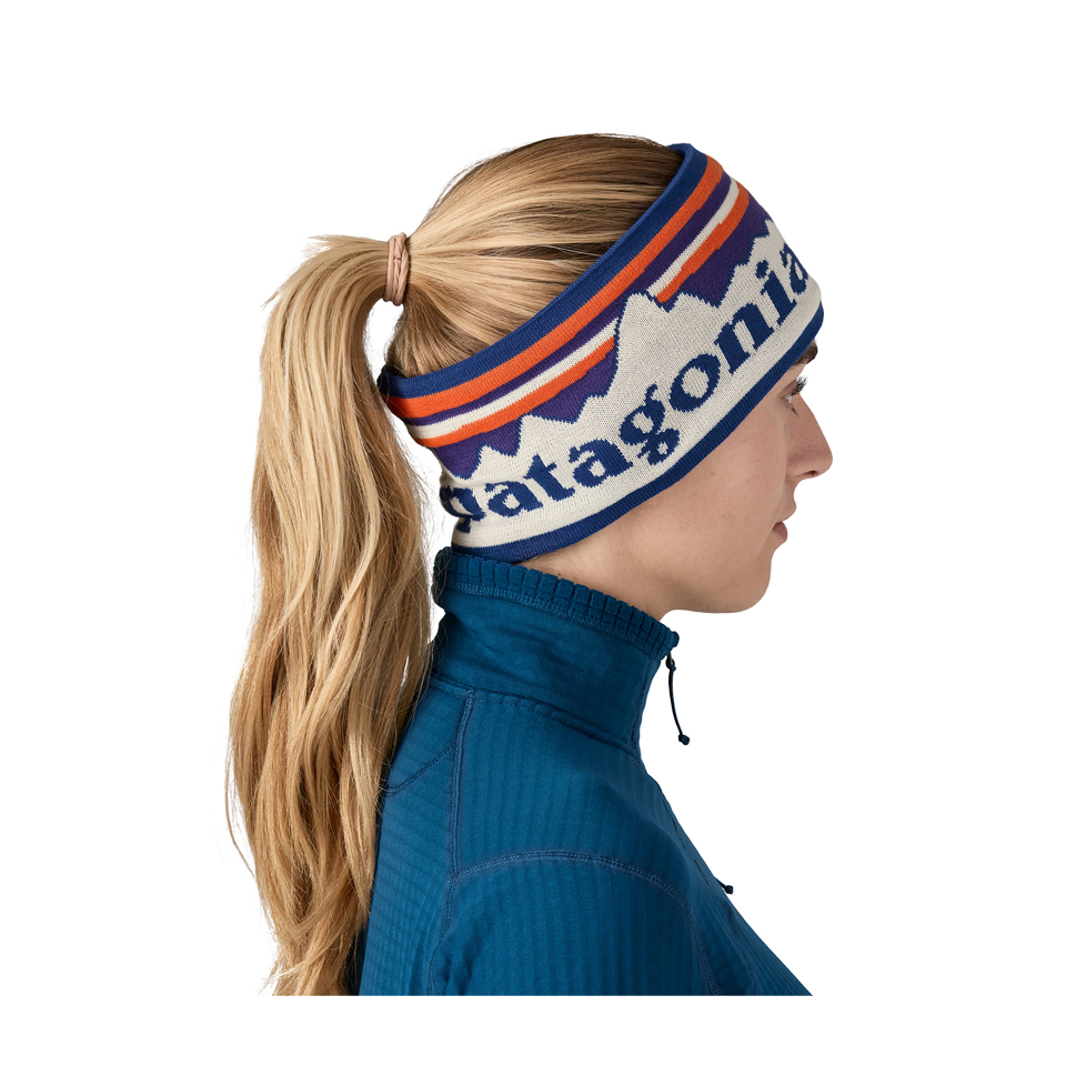 Patagonia Powder Town Headband Fitz Roy Sunrise Knit: Birch White