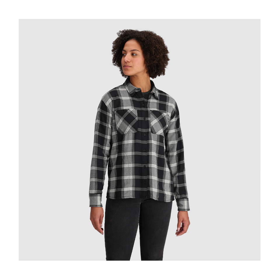 Outdoor Research Women's Feedback Flannel Black Plaid