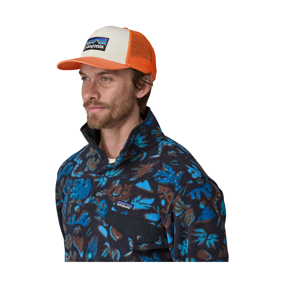 Patagonia P-6 Logo LoPro Trucker Hat White/Redtail Rust