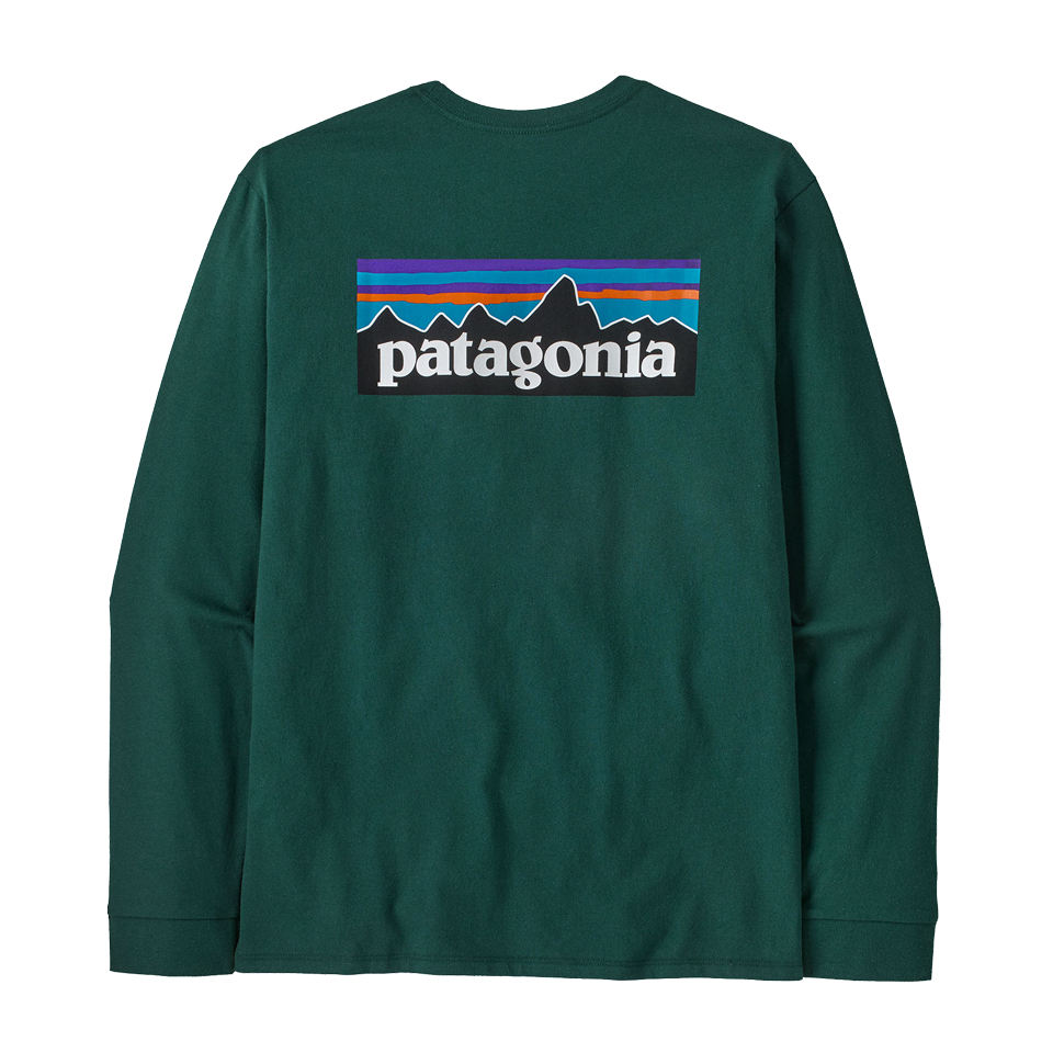 Patagonia Men's Long-Sleeved P-6 Logo Responsibili-Tee Cascade Green